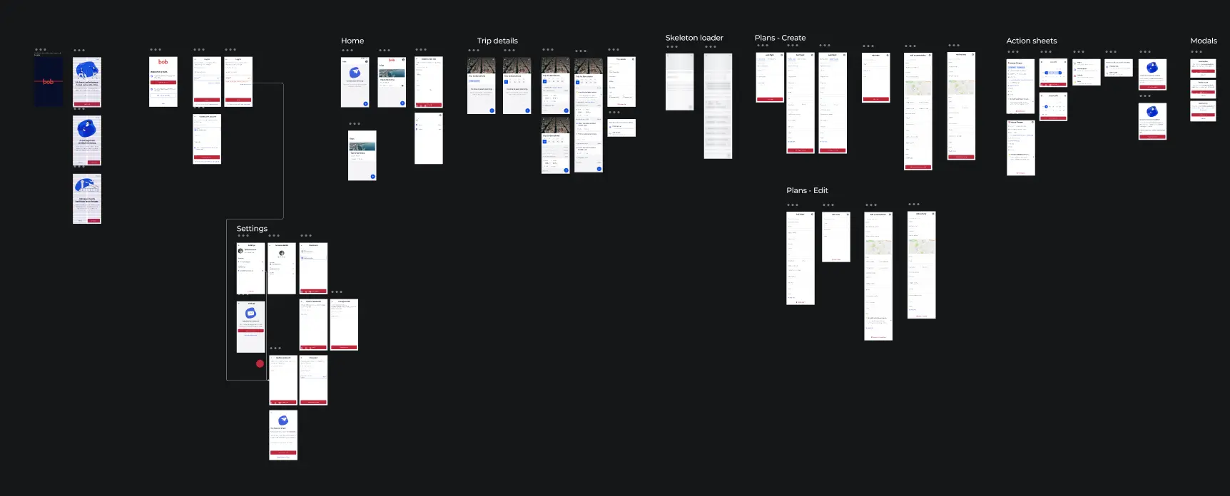 High-fidelity main app screens