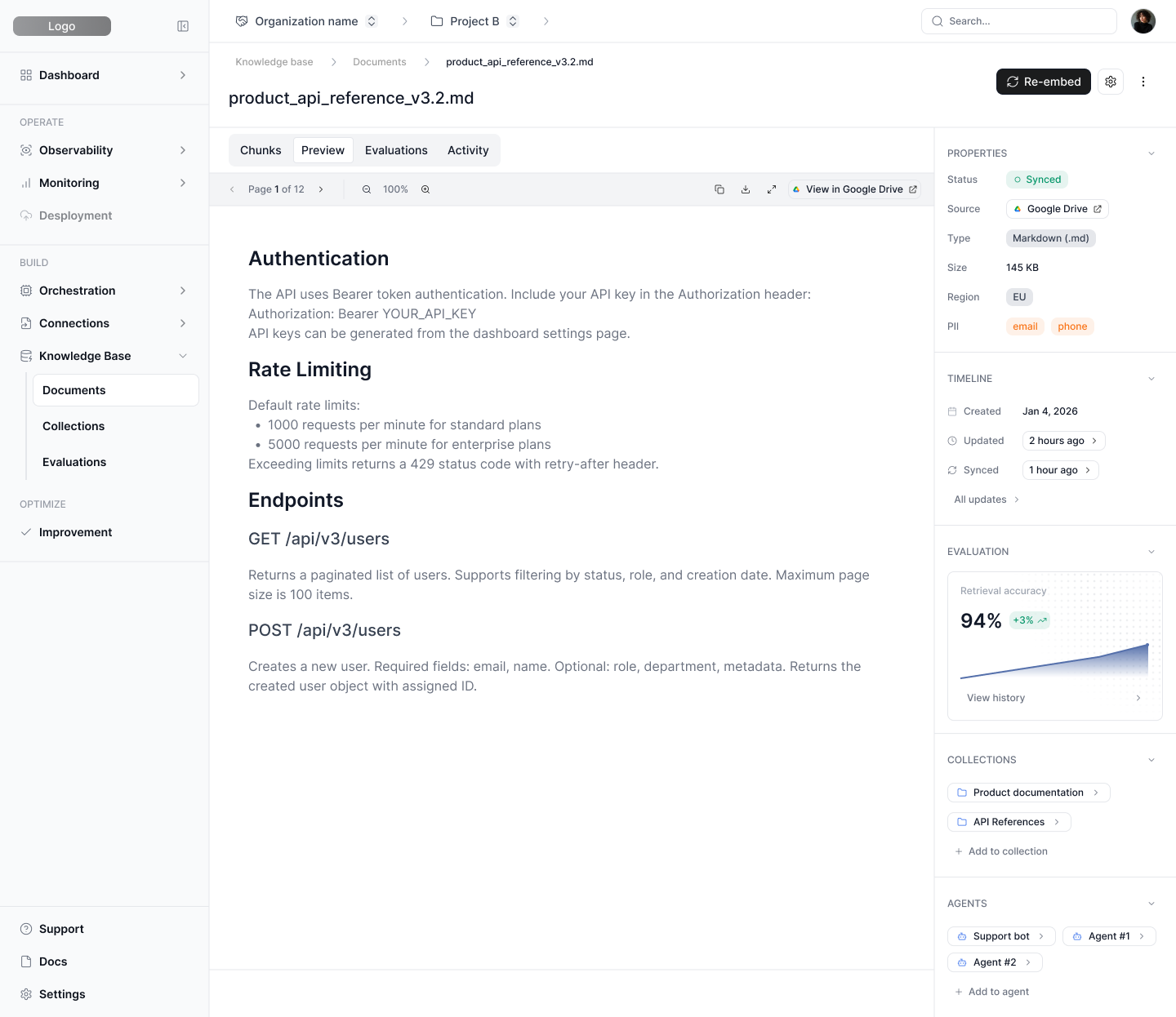 Final document preview screen