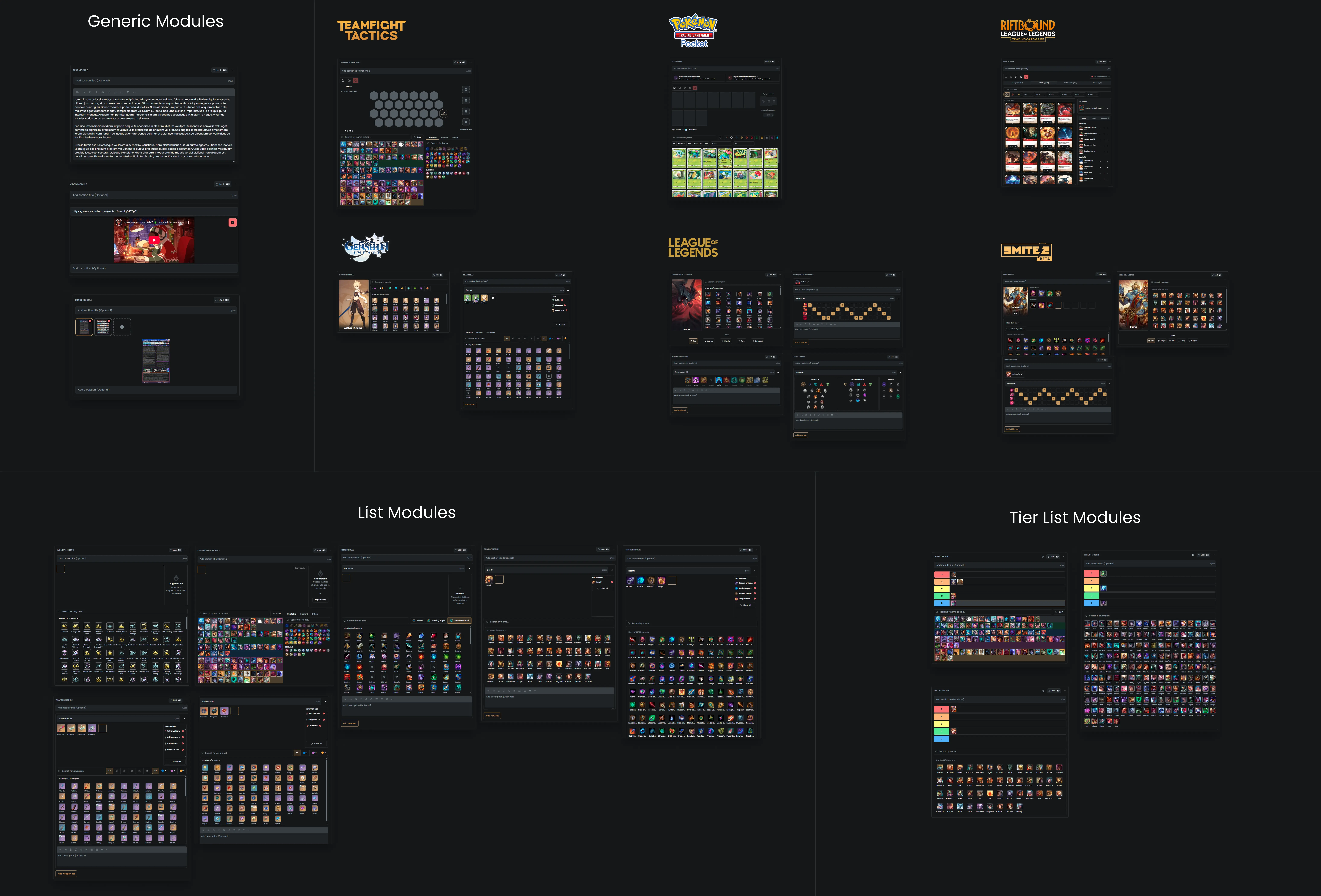 Module creation interface showing the design process